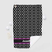 Polka Dots met roze Acent Golfhanddoek (Insitu)