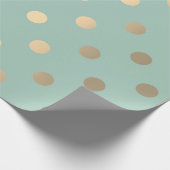 Polka Dots Mint Green Pastel Foxier Gold Ivory Cadeaupapier (Hoek)