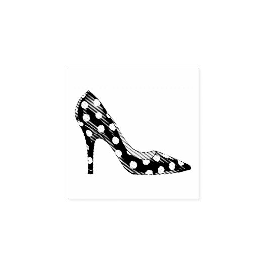 Polka Dots Mode Stiletto Shoes Rubberstempel (Afrduk)