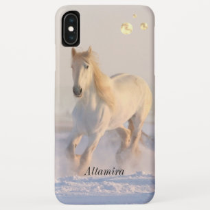 Polka dots, mooi wit paard & strand iPhone XS max hoesje