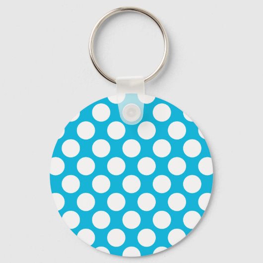 Polka Dots on Blue Sleutelhanger (Voorkant)