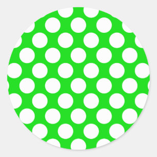 Polka Dots on Green Ronde Sticker