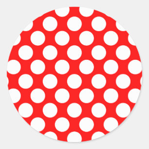 Polka Dots on Red Ronde Sticker