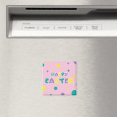 Polka Dots Pastel Pink Happy Easter Magneet (Insitu (Vaatwasser))