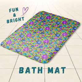 Polka Dots Patroon in Roze Blauw Blauwgroen - Bath Badmat