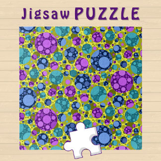 Polka Dots Patroon in Roze Blauw Blauwgroen - Legpuzzel