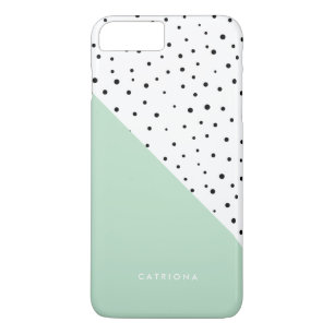 Polka Dots Patroon Mint Abtract Gepersonaliseerd iPhone 8 Plus / 7 Plus Hoesje
