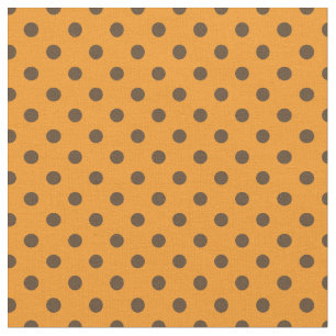 Polka Dots Patroon Sinaasappel en Bruin Stof