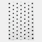 Polka Dots Pattern Black and White Theedoek (Verticaal)