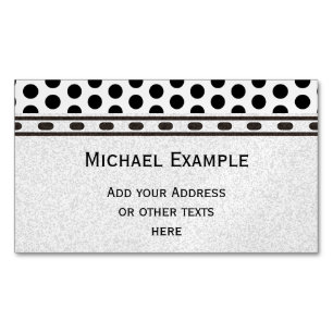 Polka Dots Pattern Black + je ruggengraat. en idee Magnetisch Visitekaartje