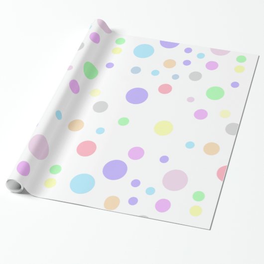 Polka Dots Pattern Pastel Polka Dots Cadeaupapier (Uitgerold)