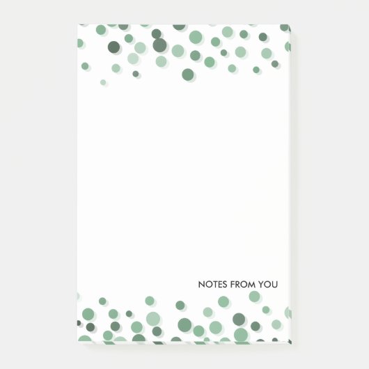 Polka Dots Pebbles Pattern Green Abstract Post-it® Notes (Voorkant)