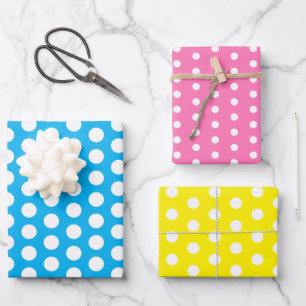 Polka Dots Perky Patroon Heldere kleuren Inpakpapier Vel