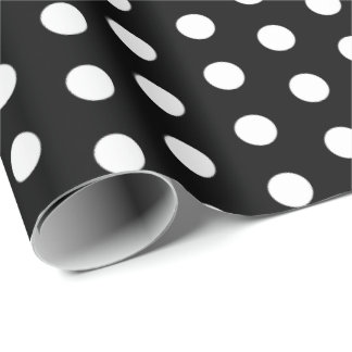 Polka Dots Perky Patroon Zwart Wit Cadeaupapier