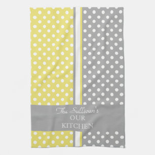 Polka Dots Personalized Kitchen Towels Theedoek