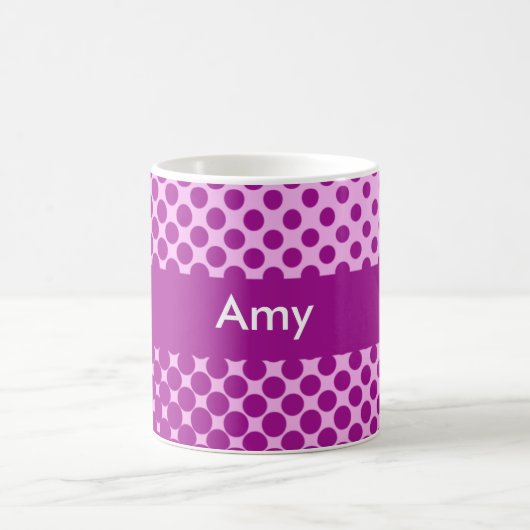 Polka Dots Personalized Name Mok (Center)