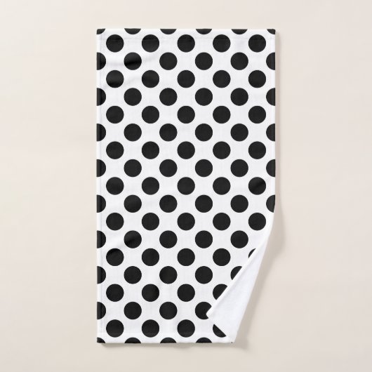 Polka Dots, Polka Dot Pattern, Black and White Bad Handdoek (Handdoek)