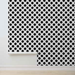 Polka Dots, Polka Dot Pattern, Black and White Behang