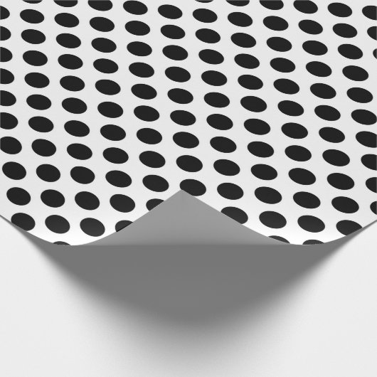 Polka Dots, Polka Dot Pattern, Black and White Cadeaupapier (Hoek)