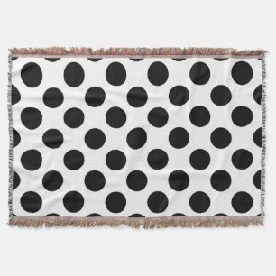 Polka Dots, Polka Dot Pattern, Black and White Deken