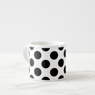 Polka Dots, Polka Dot Pattern, Black and White Espresso Kop