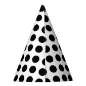 Polka Dots, Polka Dot Pattern, Black and White Feesthoedjes (Achterkant)