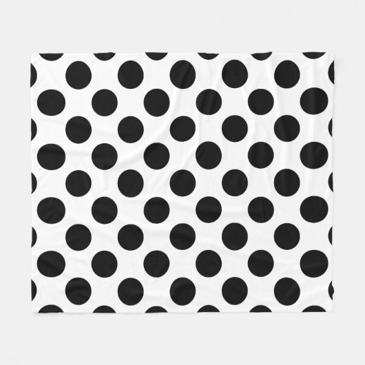 Polka Dots, Polka Dot Pattern, Black and White Fleece Deken (Voorkant (Horizontaal))