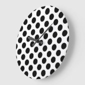 Polka Dots, Polka Dot Pattern, Black and White Grote Klok (Hoek)