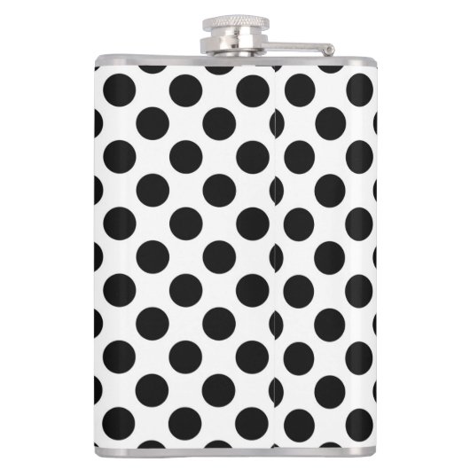 Polka Dots, Polka Dot Pattern, Black and White Heupfles (Achterkant)