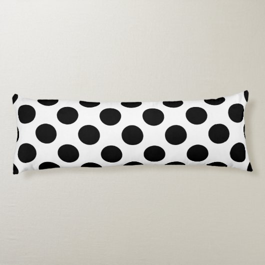 Polka Dots, Polka Dot Pattern, Black and White Lichaamskussen (Achterkant)