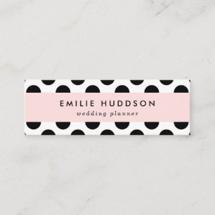 Polka Dots, Polka Dot Pattern, Black and White Mini Visitekaartje