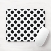 Polka Dots, Polka Dot Pattern, Black and White Muismat (Met muis)