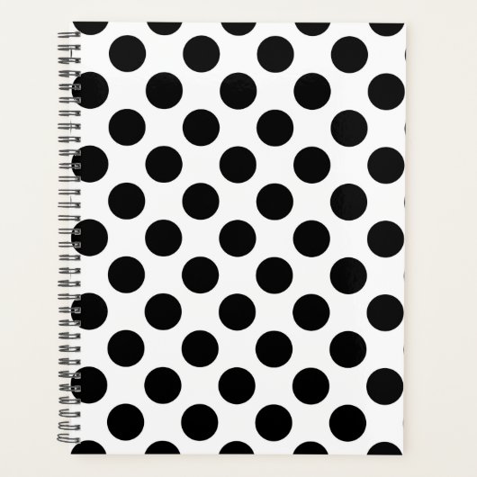 Polka Dots, Polka Dot Pattern, Black and White Planner (Voorkant)