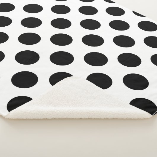 Polka Dots, Polka Dot Pattern, Black and White Sherpa Deken (3/4)