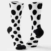 Polka Dots, Polka Dot Pattern, Black and White Sokken (Gebogen)
