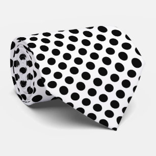 Polka Dots, Polka Dot Pattern, Black and White Stropdas