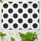 Polka Dots, Polka Dot Pattern, Black and White Theedoek (Gevouwen)