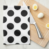 Polka Dots, Polka Dot Pattern, Black and White Theedoek (Quarter Fold)