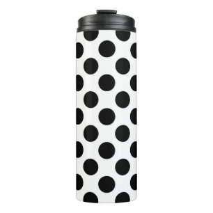 Polka Dots, Polka Dot Pattern, Black and White Thermosbeker