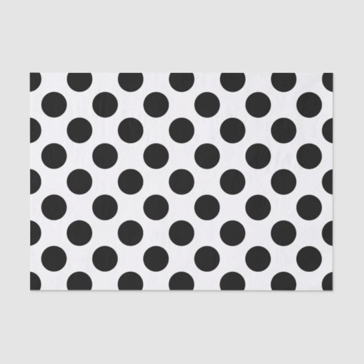 Polka Dots, Polka Dot Pattern, Black and White Tissuepapier (Voorkant)