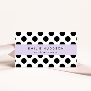 Polka Dots, Polka Dot Pattern, Black and White Visitekaartje