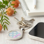 Polka Dots, Polka Dot Pattern, Jouw naam Sleutelhanger (Zijkant)