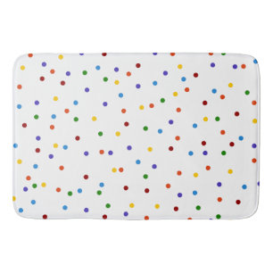Polka Dots Rainbow op White Badmat