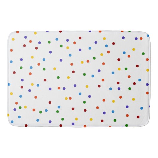 Polka Dots Rainbow op White Badmat (Voorkant)