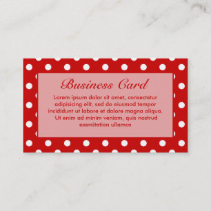 Polka Dots Red + aangepaste kleur Visitekaartje