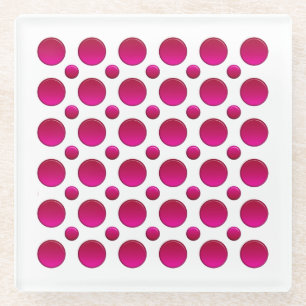 Polka Dots Red Gradient Glazen Onderzetter