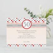 Polka Dots Red Gray Party Hartelijk dank Bedankkaart (Staand voorkant)