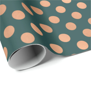 Polka Dots Roos Gouden Blush Blauwgroen Groene Geo Cadeaupapier