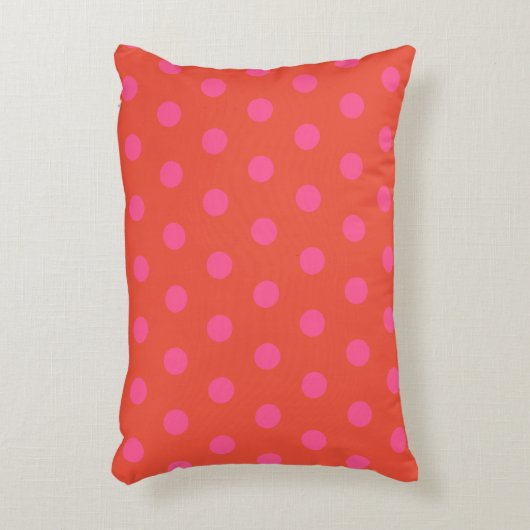 Polka Dots Roze en rood Sinaasappel monogram Accent Kussen (Voorkant(Verticaal))