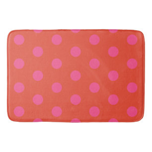 Polka Dots Roze en rood Sinaasappel monogram Badmat
